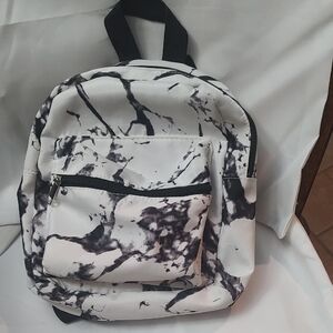 Black and White Marble Small Backpack